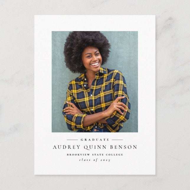 Carte postale classique noire blanche invitation à (Devant)