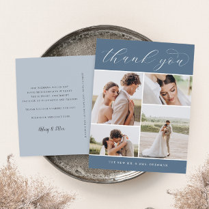 Carte Postale Classique quatre Multi Photo Mariage Remerciemen