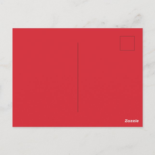 Carte postale classique rouge brillant pour messag (Dos)