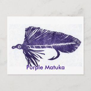 Carte Postale Classique Trout Fly "mauve matuka"