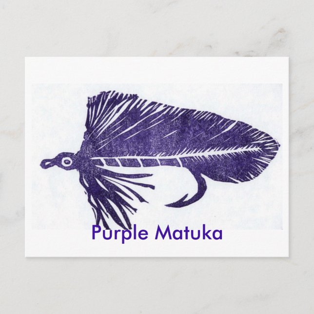 Carte Postale Classique Trout Fly "mauve matuka" (Devant)