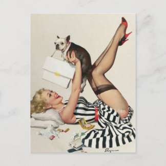 Carte postale classique vintage de pin up girl