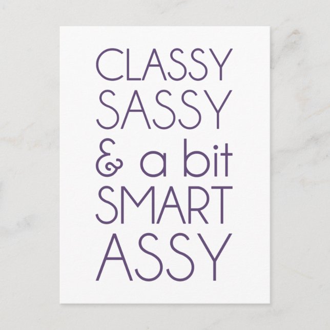 Carte Postale Classy Sassy et un peu Smart Assy (Devant)