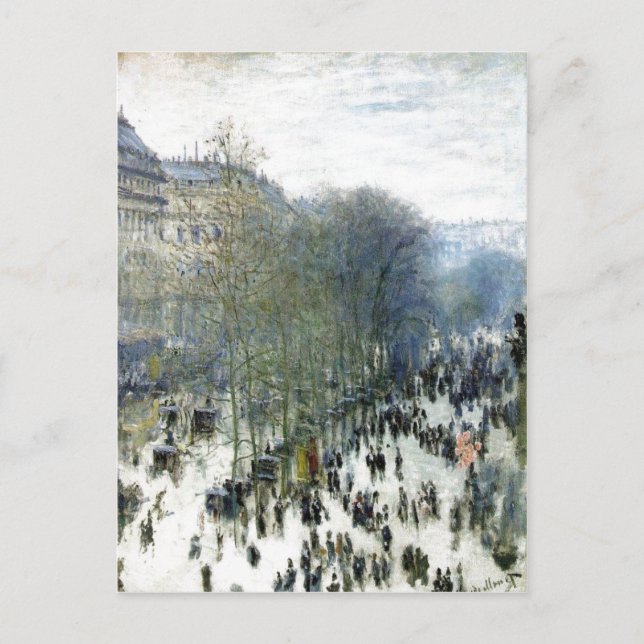 Carte Postale Claude Monet, Boulevard des Capucines, 1873 Huile  (Devant)