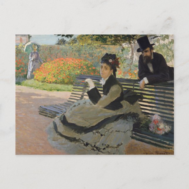 Carte Postale Claude Monet - Camille Monet sur un banc (Devant)