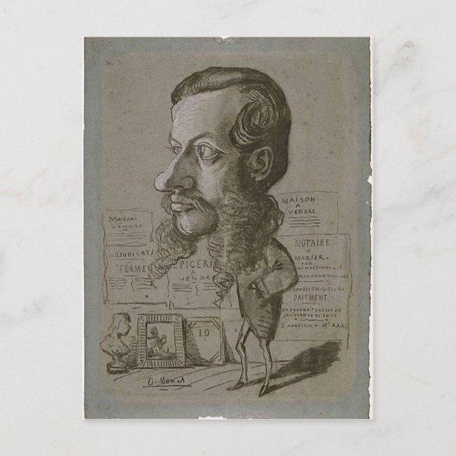 Carte Postale Claude Monet Caricature de L? on Manchon c. 1855-1 (Devant)