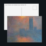 Carte Postale Claude Monet - Chambres du Parlement Londres<br><div class="desc">Chambres du Parlement,  Londres,  Sun Breaking Through / Londres,  le Parlement,  Trouée de soleil dans le brouillard par Claude Monet en 1904</div>