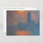 Carte Postale Claude Monet - Chambres du Parlement Londres<br><div class="desc">Chambres du Parlement,  Londres,  Sun Breaking Through / Londres,  le Parlement,  Trouée de soleil dans le brouillard par Claude Monet en 1904</div>