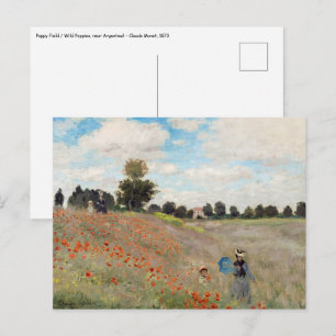Carte Postale Claude Monet - Champ de coquelicots
