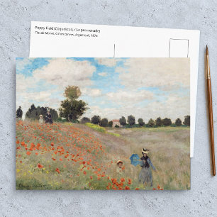 Carte Postale Claude Monet - Champ de coquelicots