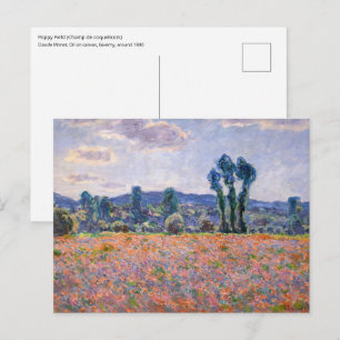 Carte Postale Claude Monet - Champ de coquelicots 1890 (Giverny)