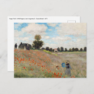 Carte Postale Claude Monet - Champ de pavot