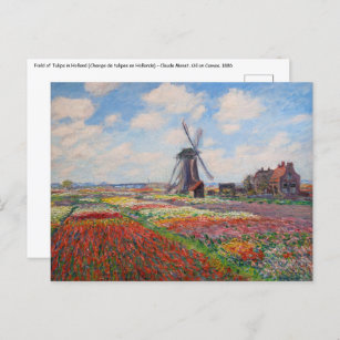 Carte Postale Claude Monet - Champ de Tulipes en Hollande