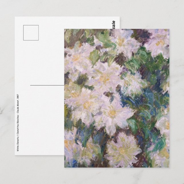 Carte Postale Claude Monet - Clematis blanc (Devant / Derrière)