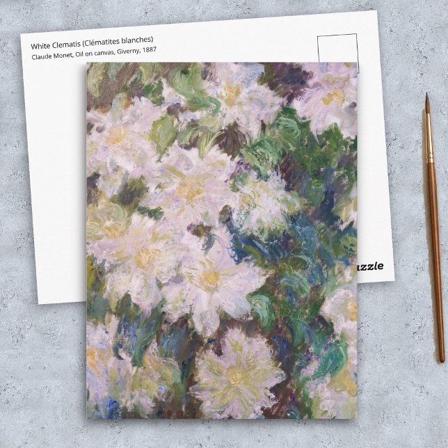 Carte Postale Claude Monet - Clématite blanche (Créateur téléchargé)