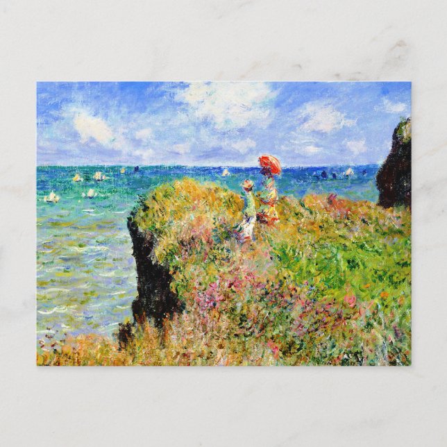 Carte Postale Claude Monet - Clifftop français - Impressionnisme (Devant)