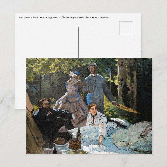 Carte Postale Claude Monet - Déjeuner sur l'herbe, panneau droit (Devant / Derrière)
