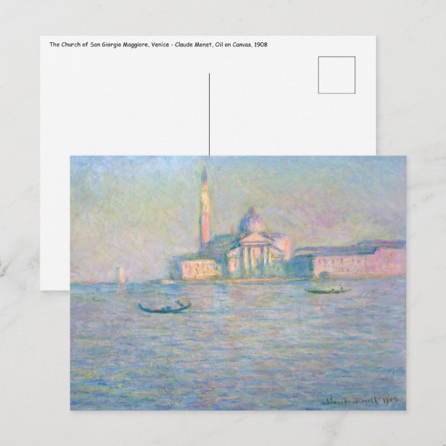 Carte Postale Claude Monet - Église de San Giorgio Maggiore (Devant / Derrière)