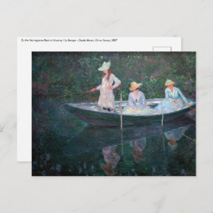 Carte Postale Claude Monet - En Norvegienne Bateau à Giverny