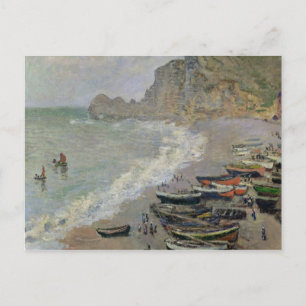 Carte Postale Claude Monet   Etretat, plage et d'Amont de Porte