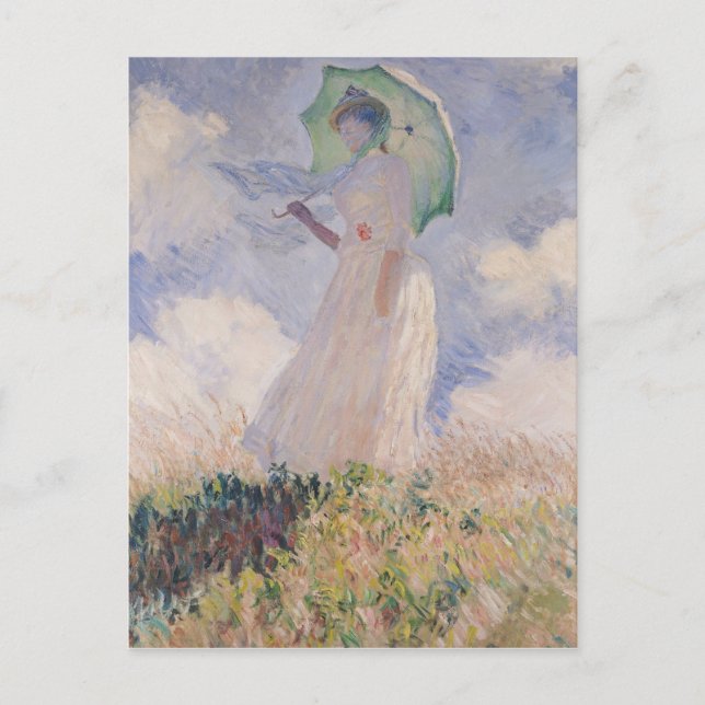 Carte Postale Claude Monet | Femme avec parasol tourné à gauche (Devant)