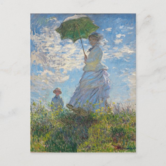 Carte Postale Claude Monet | Femme avec un parasol (Devant)