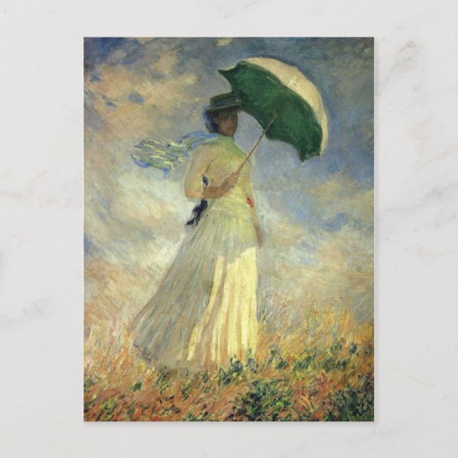 Carte postale Claude Monet, "Femme avec un parasol (Devant)