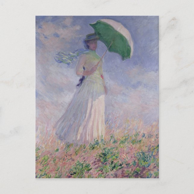 Carte Postale Claude Monet | Femme avec un parasol tourné à droi (Devant)