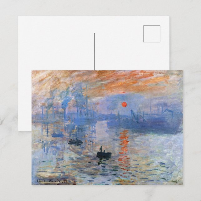 Carte Postale Claude Monet Impression soleil levant 1872 Port Ar (Devant / Derrière)