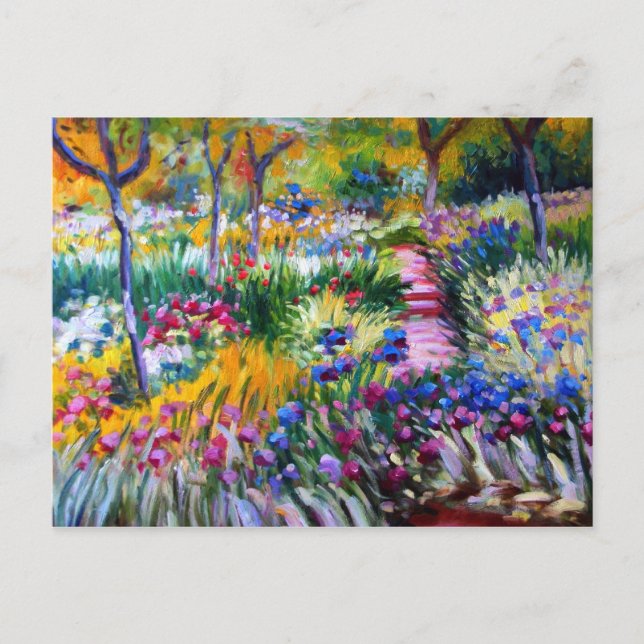 Carte Postale Claude Monet : Iris Garden par Giverny (Devant)