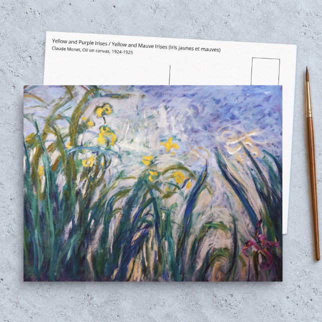 Carte Postale Claude Monet - Iris jaunes et violets (Créateur téléchargé)