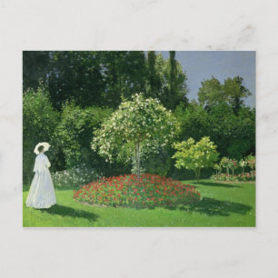 Carte Postale Claude Monet   Jeanne Marie Lecadre dans le jardin