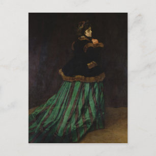Carte Postale Claude Monet la femme dans la robe verte, 1866