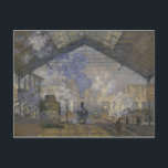 Carte Postale Claude Monet - La gare Saint-Lazare<br><div class="desc">La gare Saint-Lazare par Claude Monet, 1877. Claude Monet a été un fondateur de la peinture impressionniste française, et le praticien le plus cohérent et le plus prolifique de la philosophie du mouvement d'exprimer ses perceptions avant la nature, surtout en ce qui concerne la peinture paysage en plein air. Le...</div>