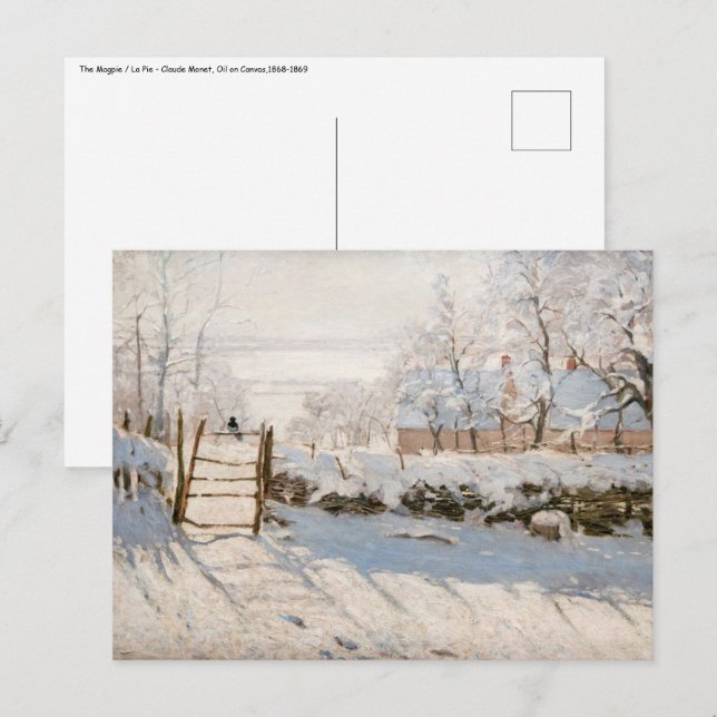 Carte Postale Claude Monet - La Pie (Devant / Derrière)