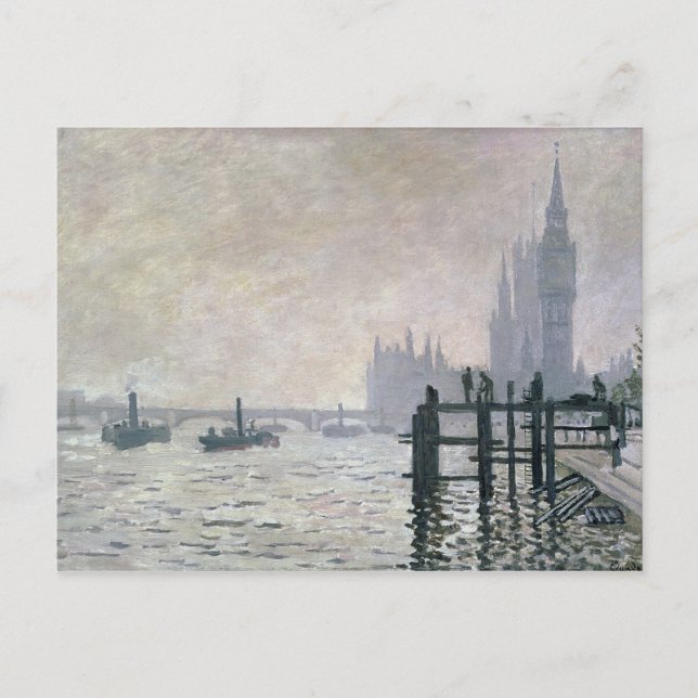 Carte Postale Claude Monet | La Tamise sous Westminster (Devant)