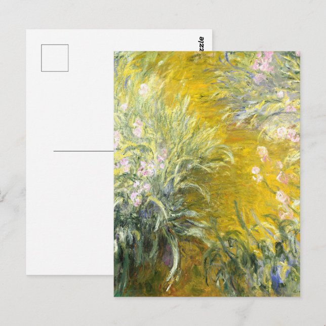 Carte Postale Claude Monet Le Chemin à travers les iris Art (Devant / Derrière)