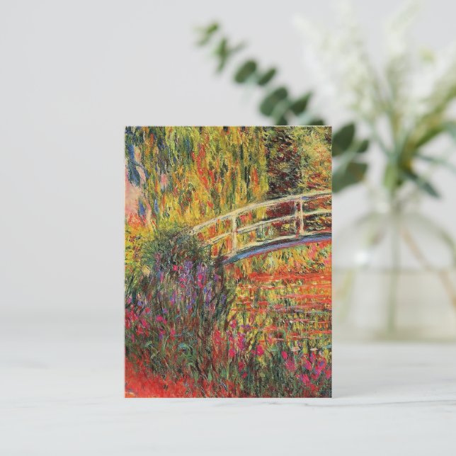 Carte Postale Claude Monet, Le Pont Japonais, (Debout devant)