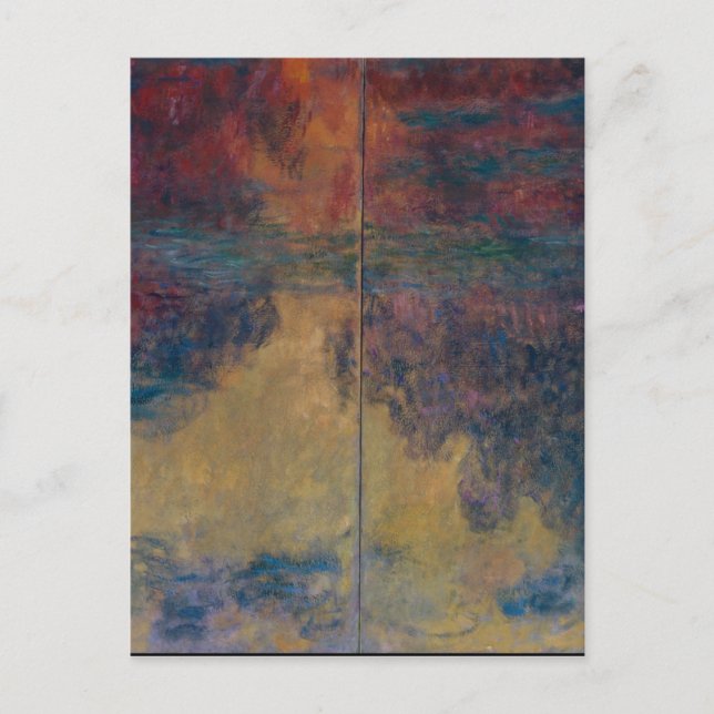 Carte Postale Claude Monet - L'Etang De Lys D'Eau En Soirée (Devant)