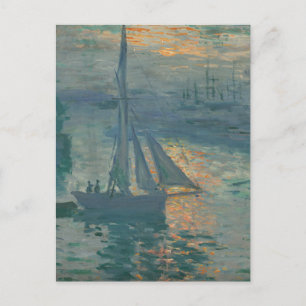 Carte Postale Claude Monet Lever de soleil Marine Voilier Impres
