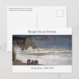 Carte Postale Claude Monet - Mer agitée à Etretat
