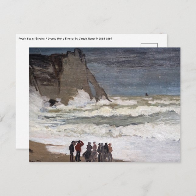 Carte Postale Claude Monet - Mer Noire à Etretat (Devant / Derrière)