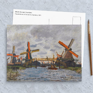 Carte Postale Claude Monet - Moulins près de Zaandam