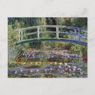 Carte Postale Claude Monet, nénuphars, pont japonais, jardin,