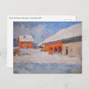 Carte Postale Claude Monet - Norvège, Maisons rouges à Bjornegaa