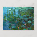 Carte Postale Claude Monet Nymphéas<br><div class="desc">1915,  "Water Lilies" Claude Monet (14 novembre 1840 - 5 décembre 1926) fut un fondateur de la peinture impressionniste française,  et le praticien le plus constant et le plus prolifique de la philosophie du mouvement d'exprimer ses perceptions avant la nature,  surtout en ce qui concerne la peinture extérieure.</div>