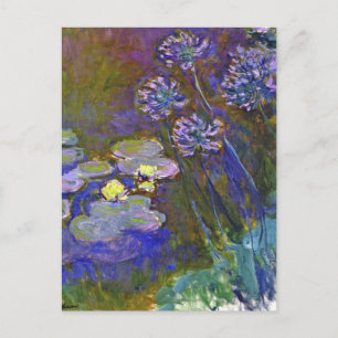 Carte Postale Claude Monet Nymphéas Agapanthus Art Vintage