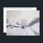 Carte Postale Claude Monet - Panier sur la route des neiges à Ho<br><div class="desc">Un panier sur le chemin de neige à Honfleur / La Charrette,  route sous la neige a Honfleur - Claude Monet,  Huile sur toile,  1867</div>