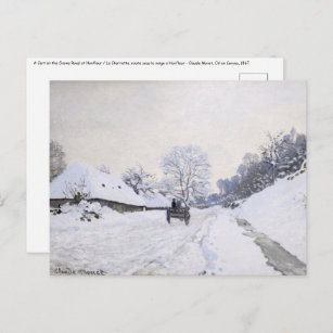 Carte Postale Claude Monet - Panier sur la route des neiges à Ho