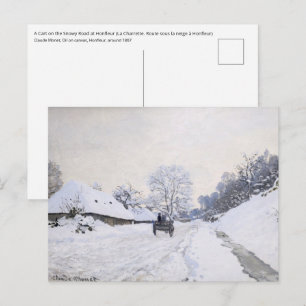 Carte Postale Claude Monet - Panier sur la route des neiges à Ho